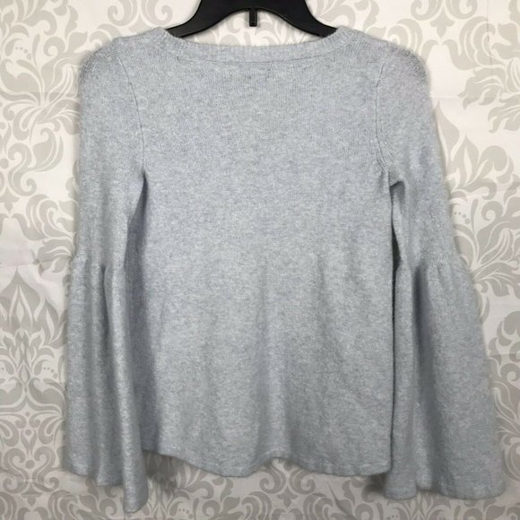American Eagle Blue Lace Up Bell Sleeve Sweater - Picture 2 of 6